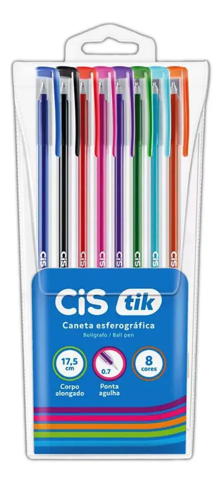 Caneta ESF TIK - ESTOJO C/8 SORTIDAS - CIS